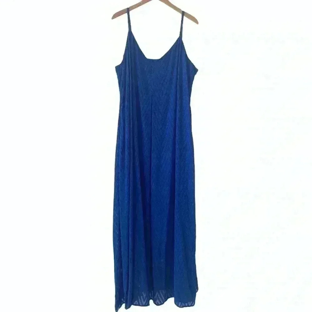 Calvin Klein royal blue chevron pattern maxi dress